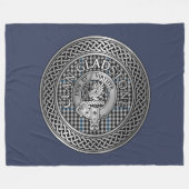 Couverture Polaire Clan Gladstone Crest & Tartan Knot (Devant (Horizontal))