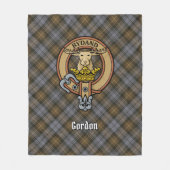 Couverture Polaire Clan Gordon Crest sur Tartan Patiné (Devant)