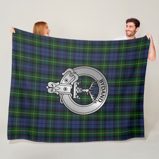 Couverture Polaire Clan Gordon Crest & Tartan (En situation)