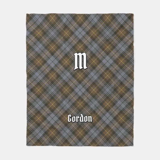 Couverture Polaire Clan Gordon Patiné Tartan Fleece Blanche (Devant)
