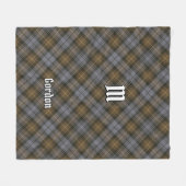 Couverture Polaire Clan Gordon Patiné Tartan Fleece Blanche (Devant (Horizontal))