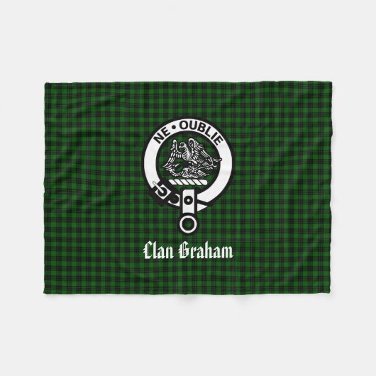Couverture Polaire Clan Graham Crest Badge et Tartan (Devant (Horizontal))