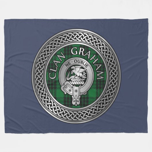 Couverture Polaire Clan Graham Crest & Tartan Knot (Devant (Horizontal))