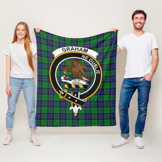 Couverture Polaire Clan Graham de Menteith Tartan Plaid (En situation)