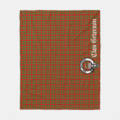 Couverture Polaire Clan Grierson Crest Badge & Tartan (Devant)