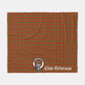 Couverture Polaire Clan Grierson Crest Badge & Tartan (Devant (Horizontal))