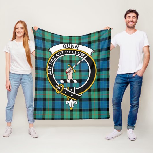 Couverture Polaire Clan Gunn Ancienne Tartan Plaid (En situation)