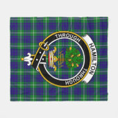 Couverture Polaire Clan Hamilton Chasse Tartan Plaid (Devant (Horizontal))