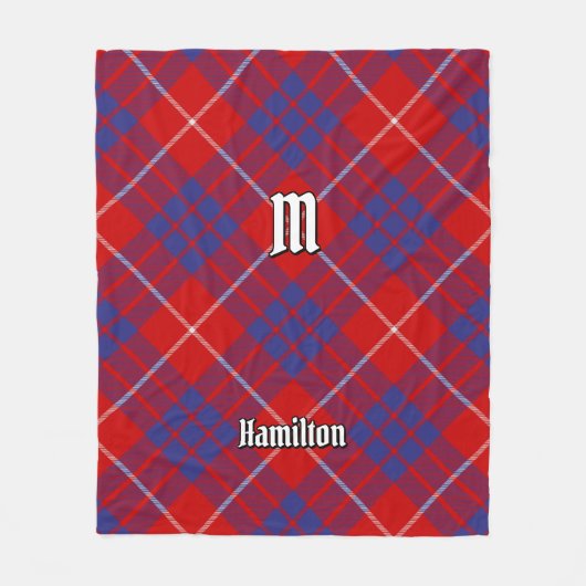 Couverture Polaire Clan Hamilton Red Tartan Fleece Blanche (Devant)
