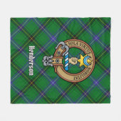 Couverture Polaire Clan Henderson Crest sur Tartan (Devant (Horizontal))