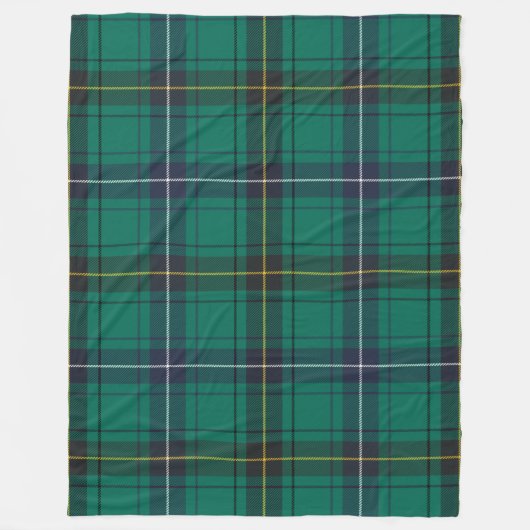Couverture Polaire Clan Henderson Paid Green Black Tartan Check (Devant)