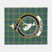 Couverture Polaire Clan Hunter de Hunterston Tartan Plaid (Devant (Horizontal))