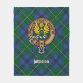 Couverture Polaire Clan Johnston Crest sur Tartan (Devant)