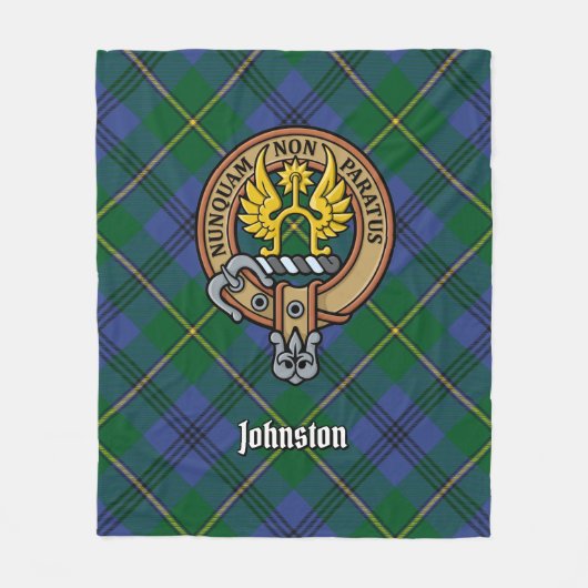 Couverture Polaire Clan Johnston Crest sur Tartan (Devant)