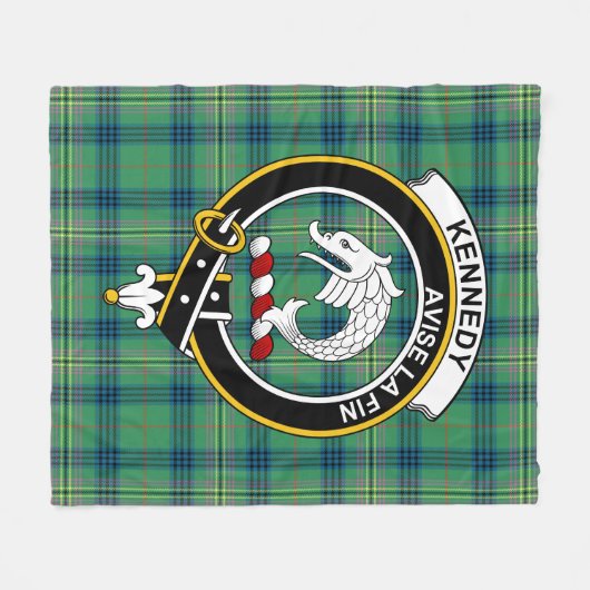 Couverture Polaire Clan Kennedy Ancient Tartan Plaid (Devant (Horizontal))