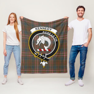 Couverture Polaire Clan Kennedy Patiné Tartan Plaid