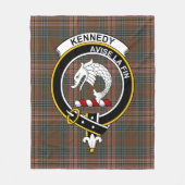 Couverture Polaire Clan Kennedy Patiné Tartan Plaid (Devant)