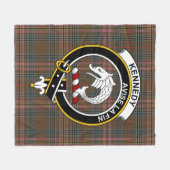 Couverture Polaire Clan Kennedy Patiné Tartan Plaid (Devant (Horizontal))