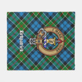 Couverture Polaire Clan Kirkpatrick Crest sur Tartan (Devant (Horizontal))