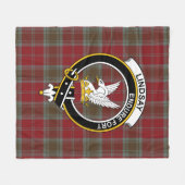Couverture Polaire Clan Lindsay Patiné Tartan Plaid (Devant (Horizontal))