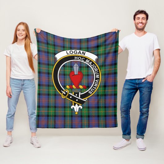 Couverture Polaire Clan Logan Ancienne Tartan Plaid (En situation)