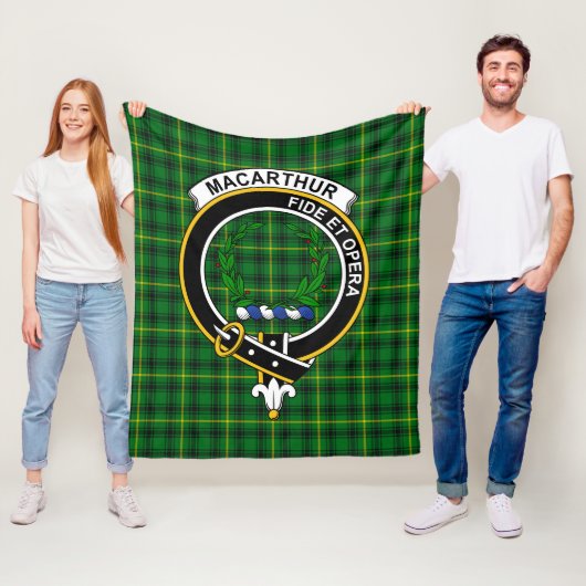 Couverture Polaire Clan MacArthur Tartan Plaid (En situation)