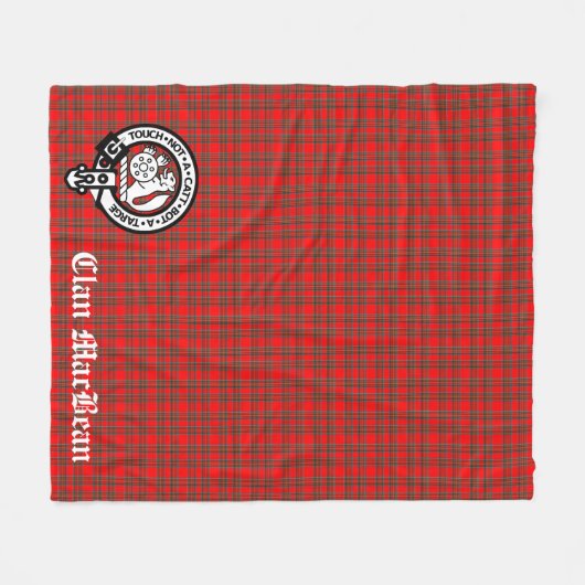 Couverture Polaire Clan MacBean Crest Badge & Tartan (Devant (Horizontal))