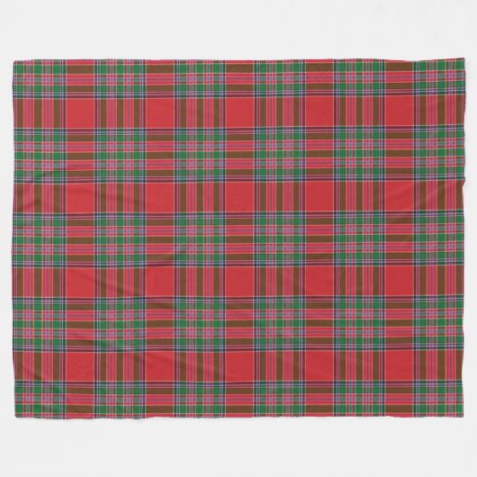 Couverture Polaire Clan MacBean Plaid Red Green Tartan Check Motif (Devant (Horizontal))