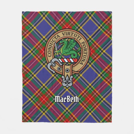 Couverture Polaire Clan MacBeth Crest sur Tartan (Devant)
