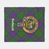Couverture Polaire Clan MacDonald Crest sur Tartan (Devant (Horizontal))