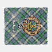 Couverture Polaire Clan MacDowall Crest sur Tartan (Devant (Horizontal))