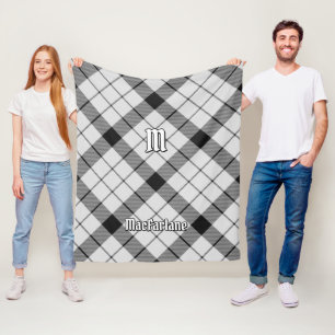 Couverture Polaire Clan MacFarlane Tartan noir et blanc