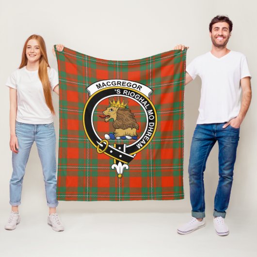 Couverture Polaire Clan MacGregor Plaid Tartan Ancien (En situation)