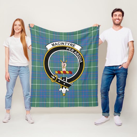 Couverture Polaire Clan MacIntyre Chasse Ancien Tartan Plaid (En situation)