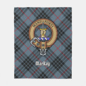 Couverture Polaire Clan MacKay Crest sur Blue Tartan (Devant)