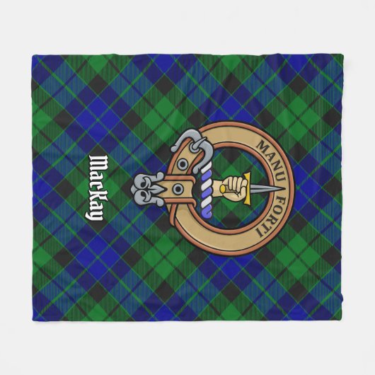 Couverture Polaire Clan MacKay Crest sur Tartan (Devant (Horizontal))