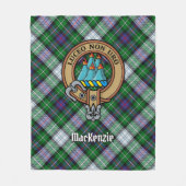 Couverture Polaire Clan MacKenzie Crest sur Tartan de robe (Devant)