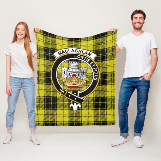 Couverture Polaire Clan MacLachlan Tartan Plaid (En situation)
