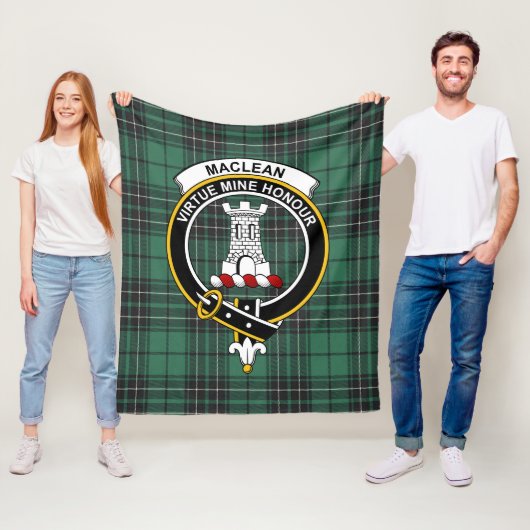 Couverture Polaire Clan MacLean Chasse Ancienne Tartan Plaid (En situation)