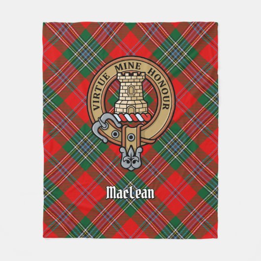 Couverture Polaire Clan MacLean Crest sur Tartan (Devant)