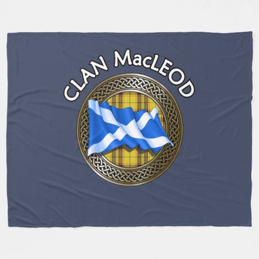 Couverture Polaire Clan MacLeod Tartan Knot & Drapeau (Devant (Horizontal))