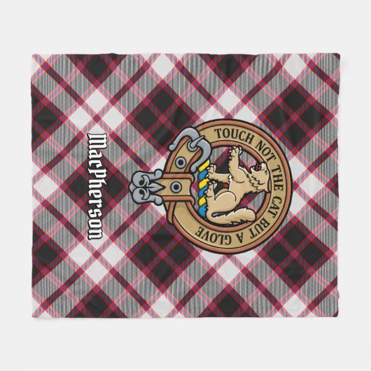 Couverture Polaire Clan MacPherson Crest sur la chasse Tartan (Devant (Horizontal))