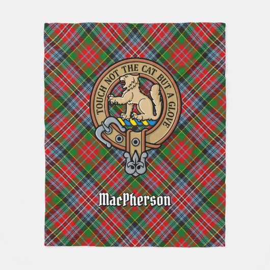 Couverture Polaire Clan MacPherson Crest sur Tartan (Devant)