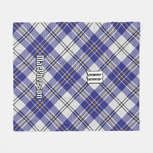 Couverture Polaire Clan MacPherson robe bleu Tartan Fleece Blanket (Devant (Horizontal))