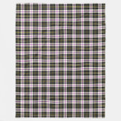 Couverture Polaire Clan MacPherson Tartan à robe noire, blanche et vi (Devant)