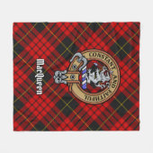 Couverture Polaire Clan MacQueen Crest sur Tartan (Devant (Horizontal))