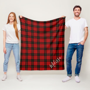 Couverture Polaire Clan MacQueen Tartan Plaid Nom personnalisé