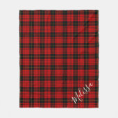 Couverture Polaire Clan MacQueen Tartan Plaid Nom personnalisé (Devant)