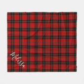 Couverture Polaire Clan MacQueen Tartan Plaid Nom personnalisé (Devant (Horizontal))