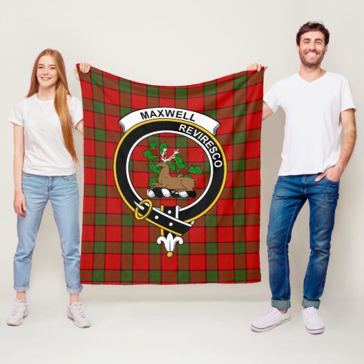 Couverture Polaire Clan Maxwell Red Tartan Plaid (En situation)
